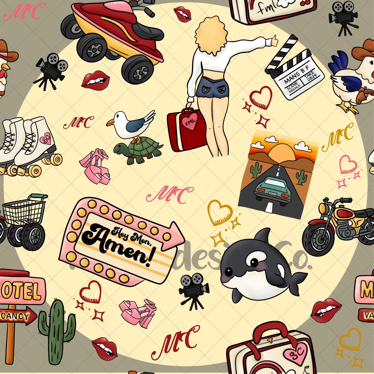 Manchild Glass Can Wrap – Sabrina Carpenter Inspired, Quirky Retro Kawaii Tumbler Desig