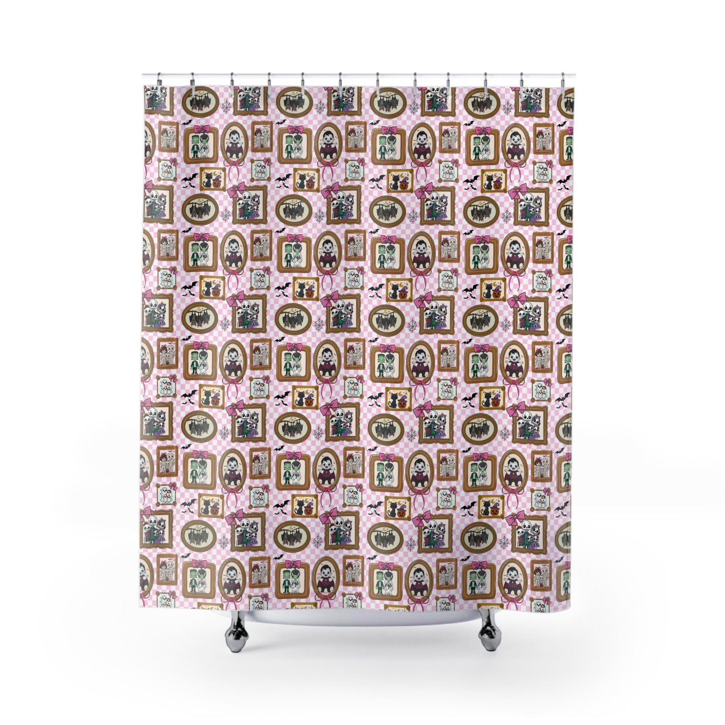 Whimsical Floral Shower Curtain: Retro Bathroom Decor