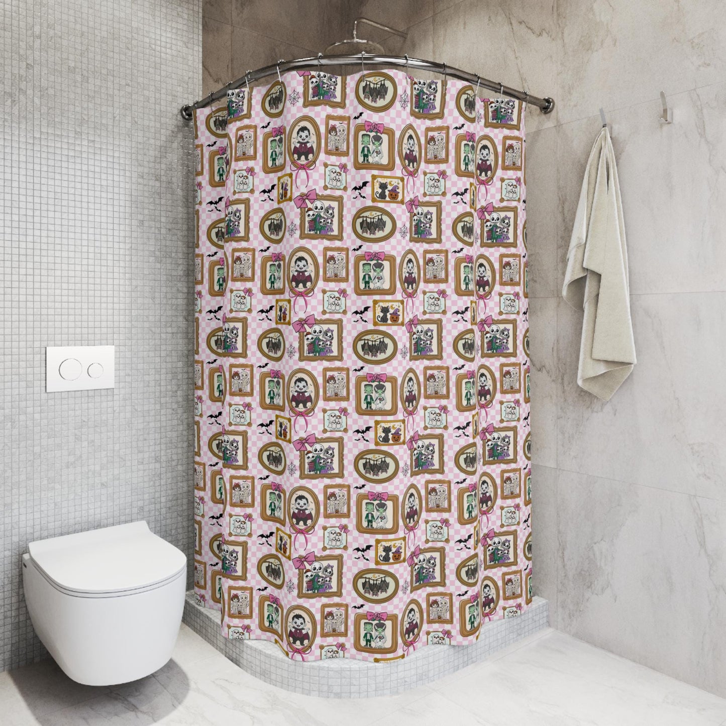 Whimsical Floral Shower Curtain: Retro Bathroom Decor