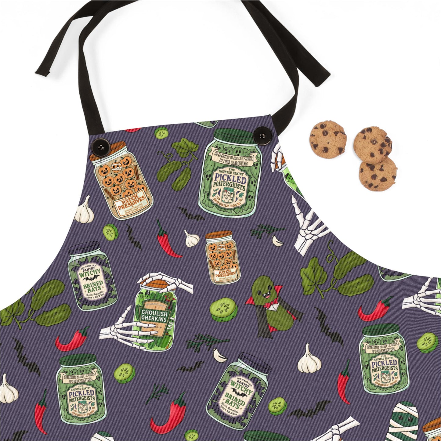 Haunted Pantry Halloween Apron: Spooky Kitchen Decor, Pickled Print