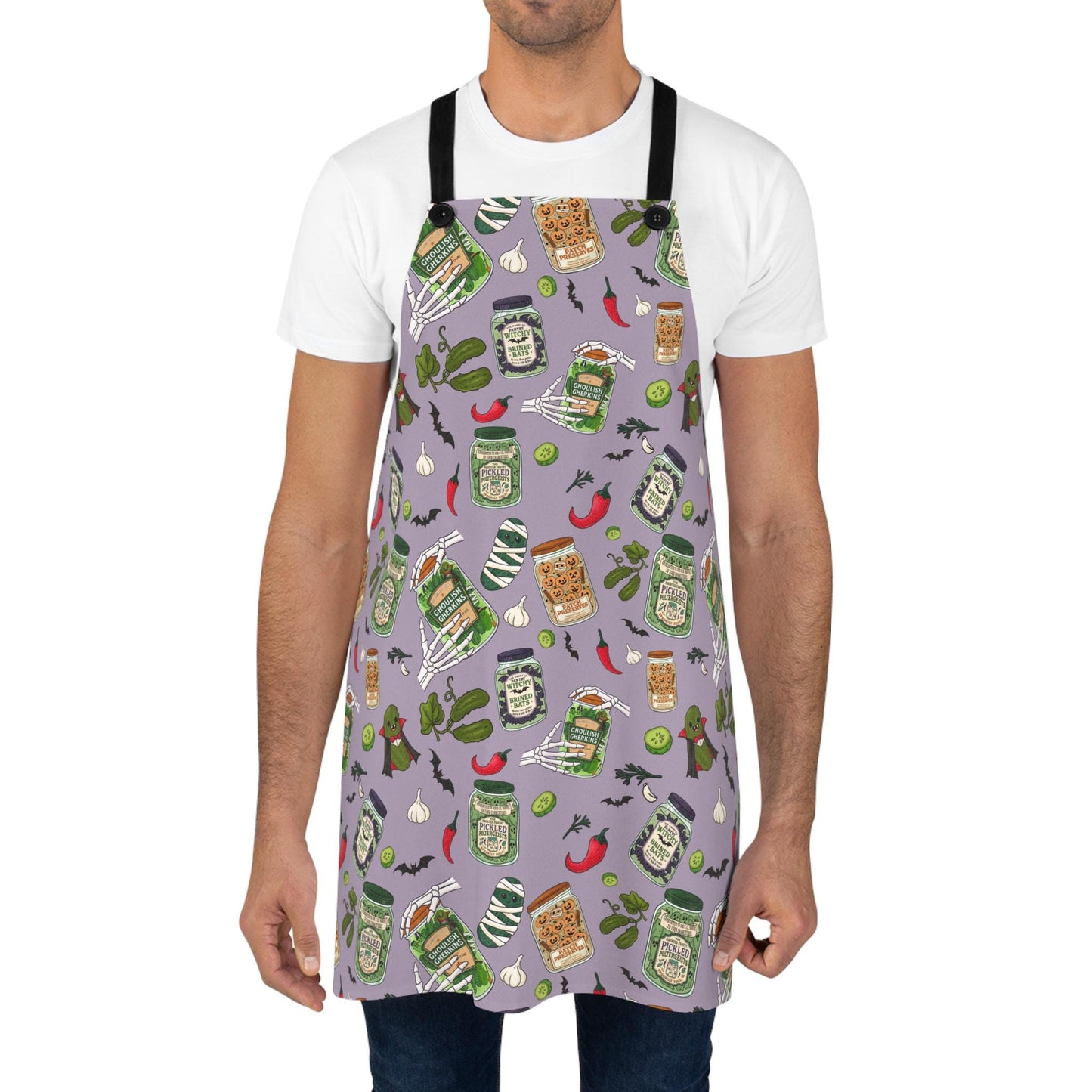 Haunted Pantry Halloween Apron: Spooky Kitchen Decor, Pickle Jar Print