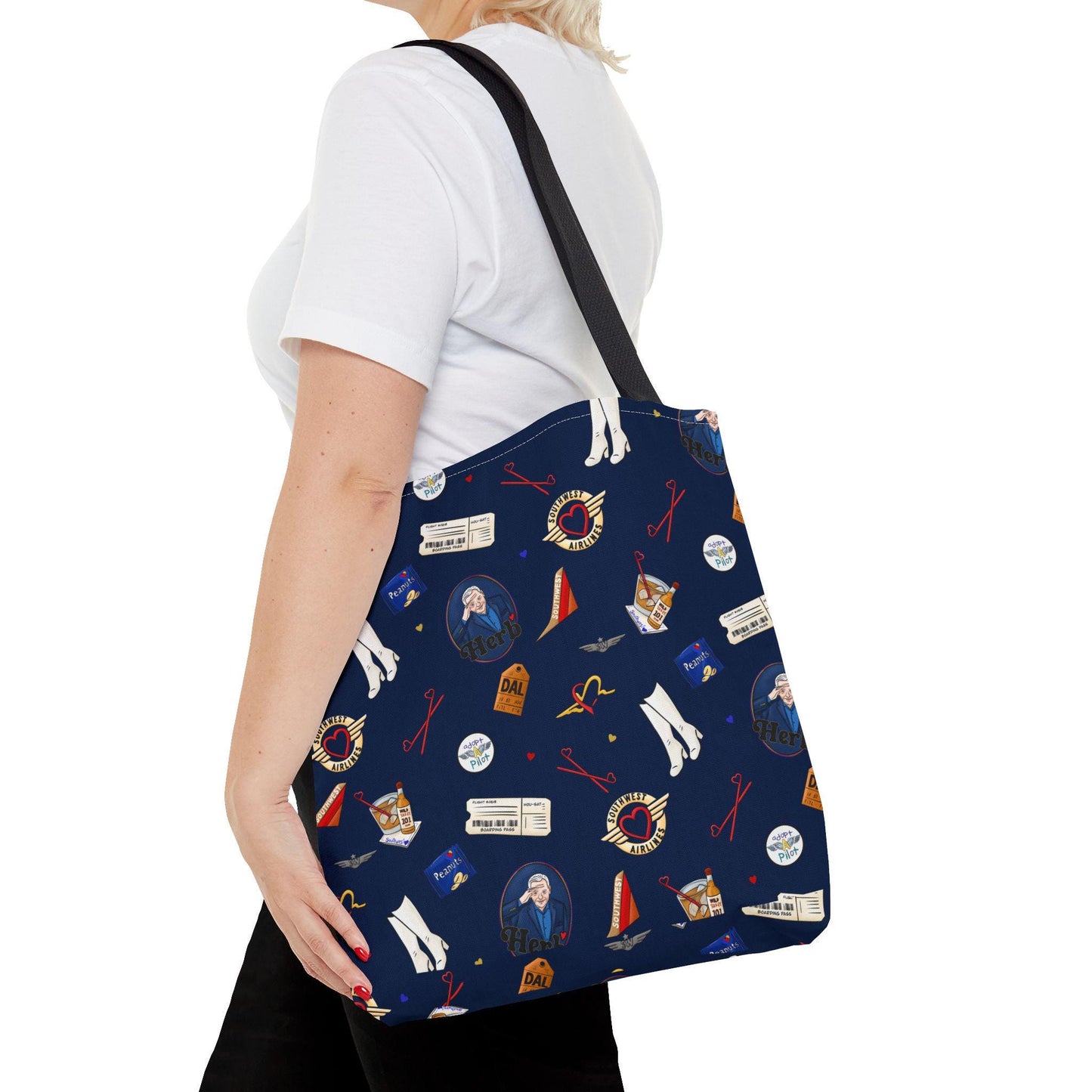 Retro Airline Tote Bag: Southwest Inspired Flight Attendant Carryall
