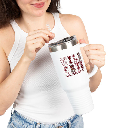 Personalized Wild Cats Football Travel Mug: 40oz Insulated Tumbler