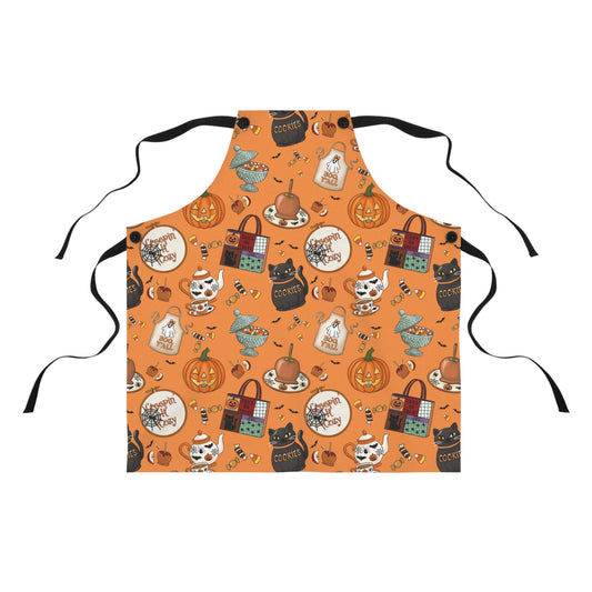 Polyester Twill Apron: Black Detachable Straps, One-Sided Print