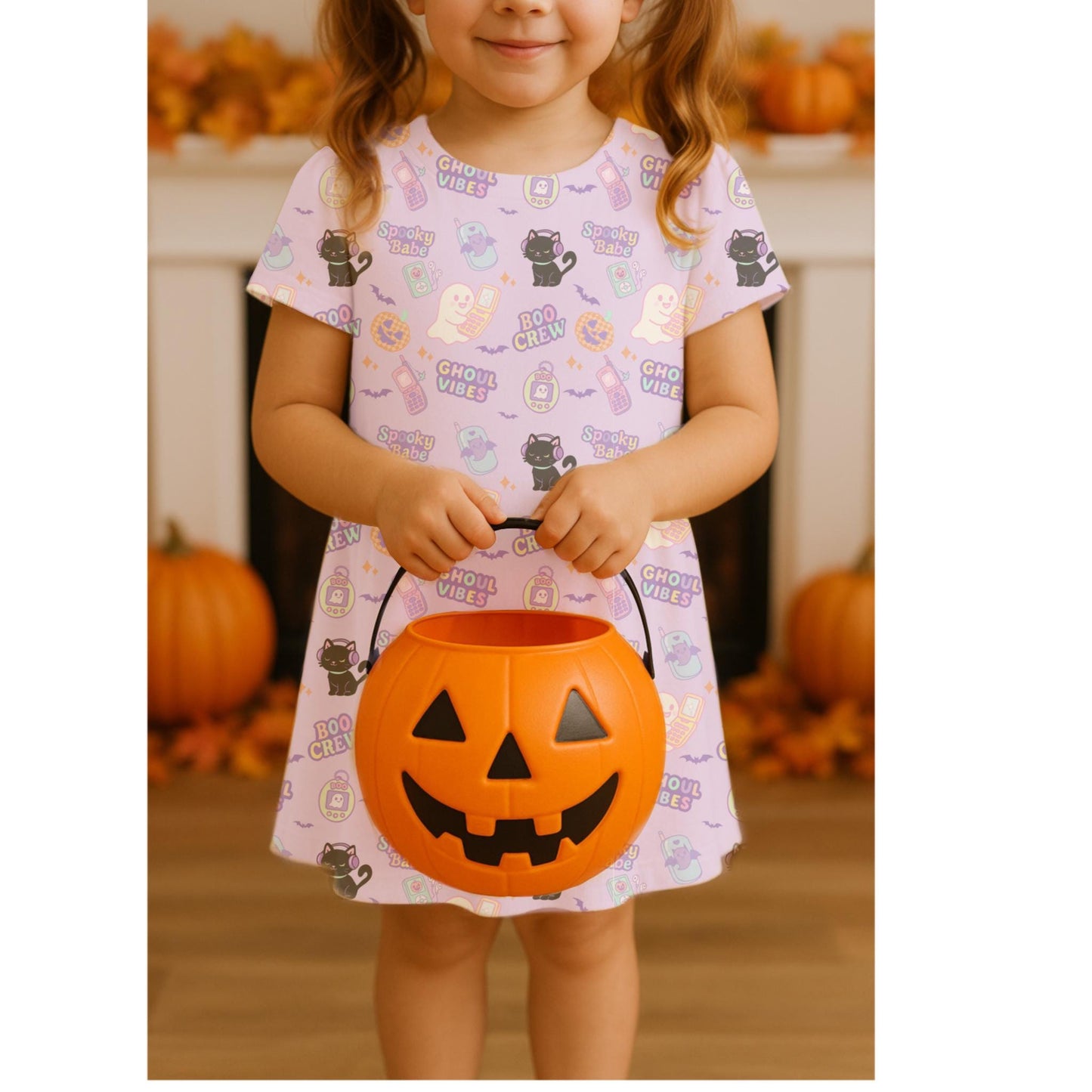 Y2K Pastel Halloween Seamless Pattern – Pink, Purple, Blue | Cute Ghosts, Bats, Vintage Tech | Digital Download