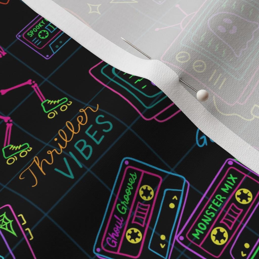 Retro 80s Neon Halloween Tote Bag: Trick or Treat Party Carryall