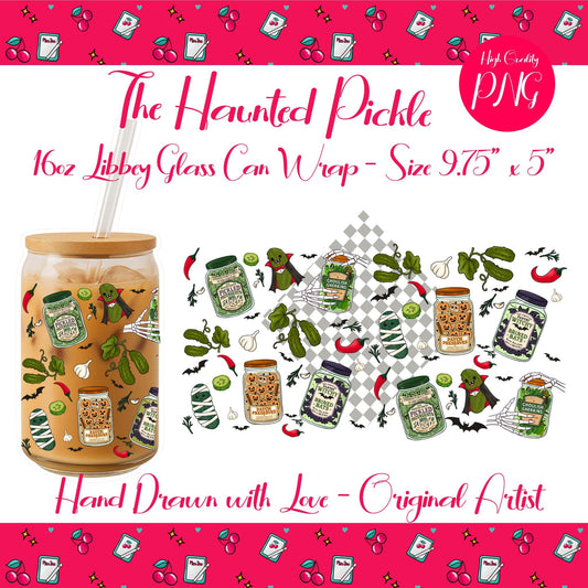 Haunted Pantry Glass Can Wrap: Spooky Halloween Drinkware (Digital Download)