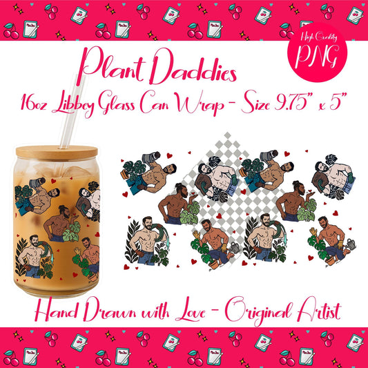 Plant Daddy Glass Can Wrap: Cheeky Monstera UV DTF Decal