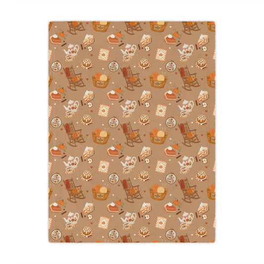 Grannycore Fall Minky Blanket: Soft Autumn Colors, Cozy Nostalgia