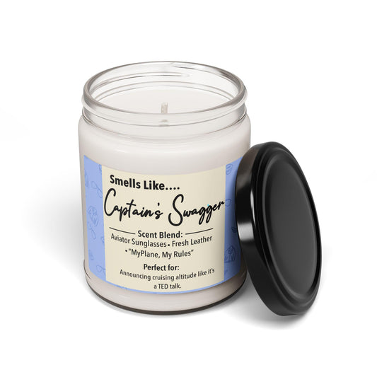 Captain's Swagger Scented Soy Candle: Aviation Gift for Pilots