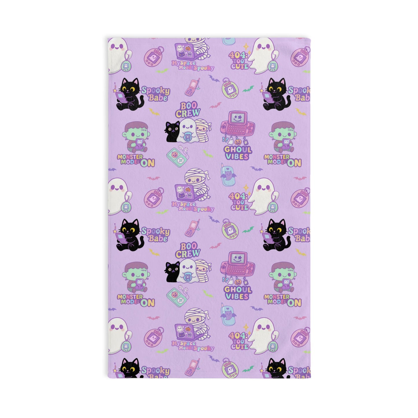 Retro Halloween Hand Towel: Kawaii Gameboy, Tamagotchi Print