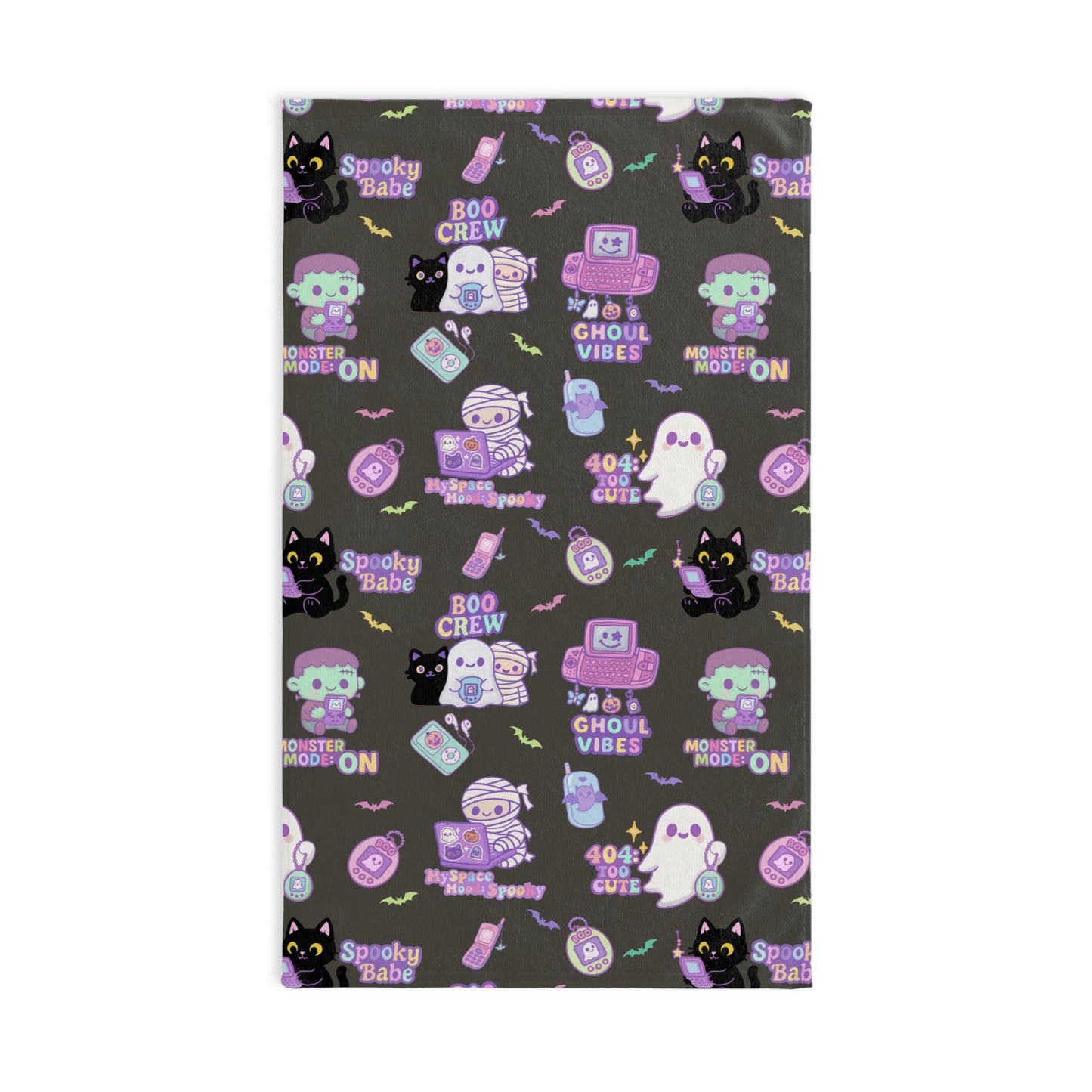 Cute Halloween Hand Towel - Spooky Vibes Dish Towel, Kitchen Decor, Halloween Gift, Cute Home Accessories, Goth Kitchen Towel