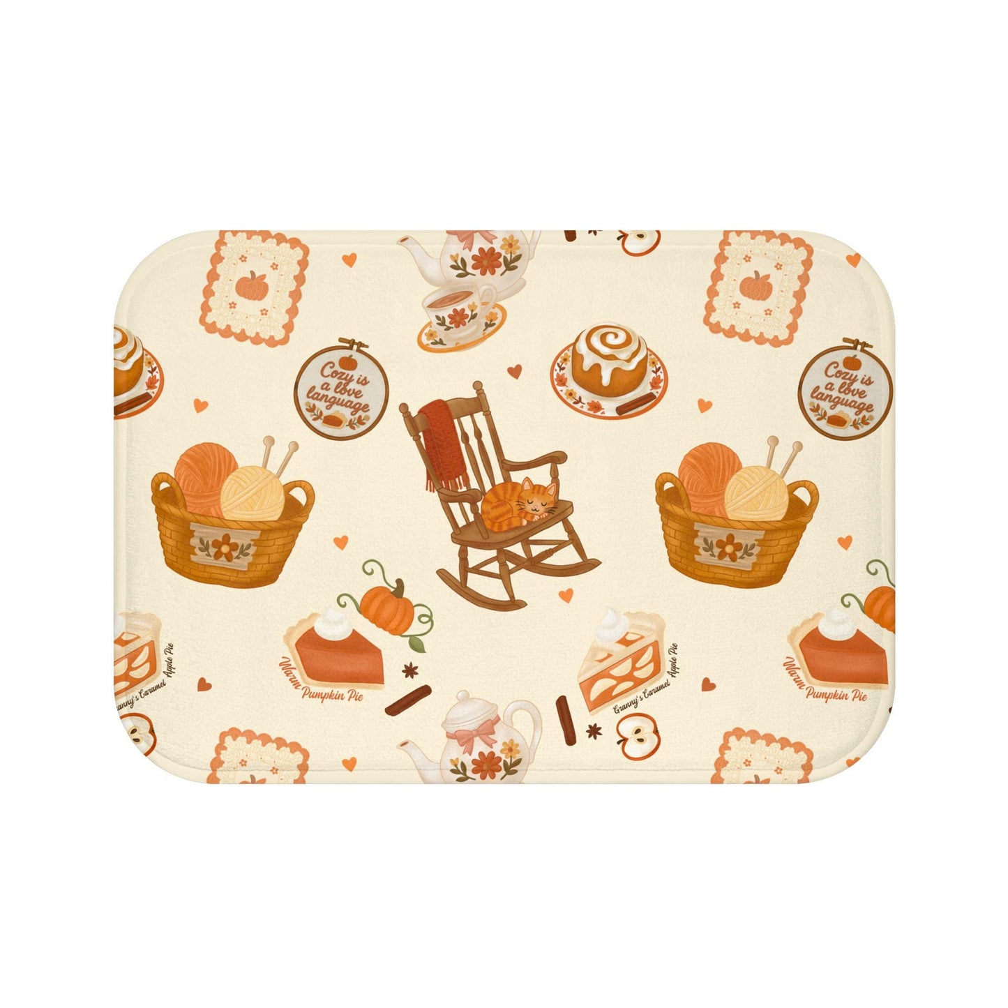 Cozy Autumn Bath Mat: Memory Foam Microfiber, Fall Decor