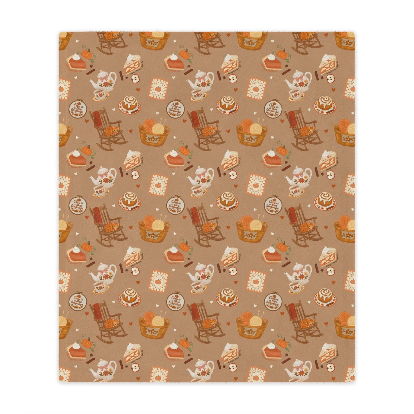 Grannycore Fall Minky Blanket: Soft Autumn Colors, Cozy Nostalgia