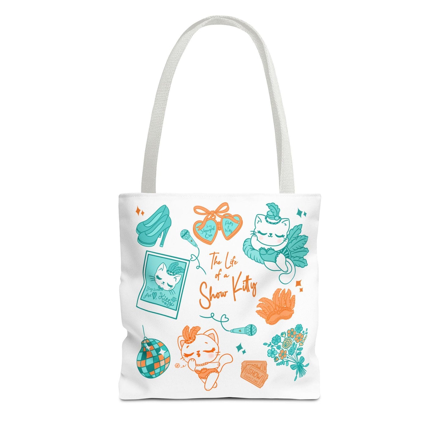 Cat Lover Tote Bag, Show Kitty Design, Everyday Polyester Tote