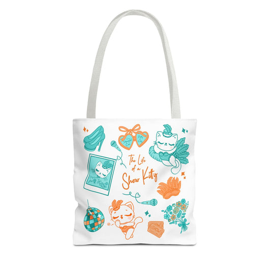 Cat Lover Tote Bag, Show Kitty Design, Everyday Polyester Tote