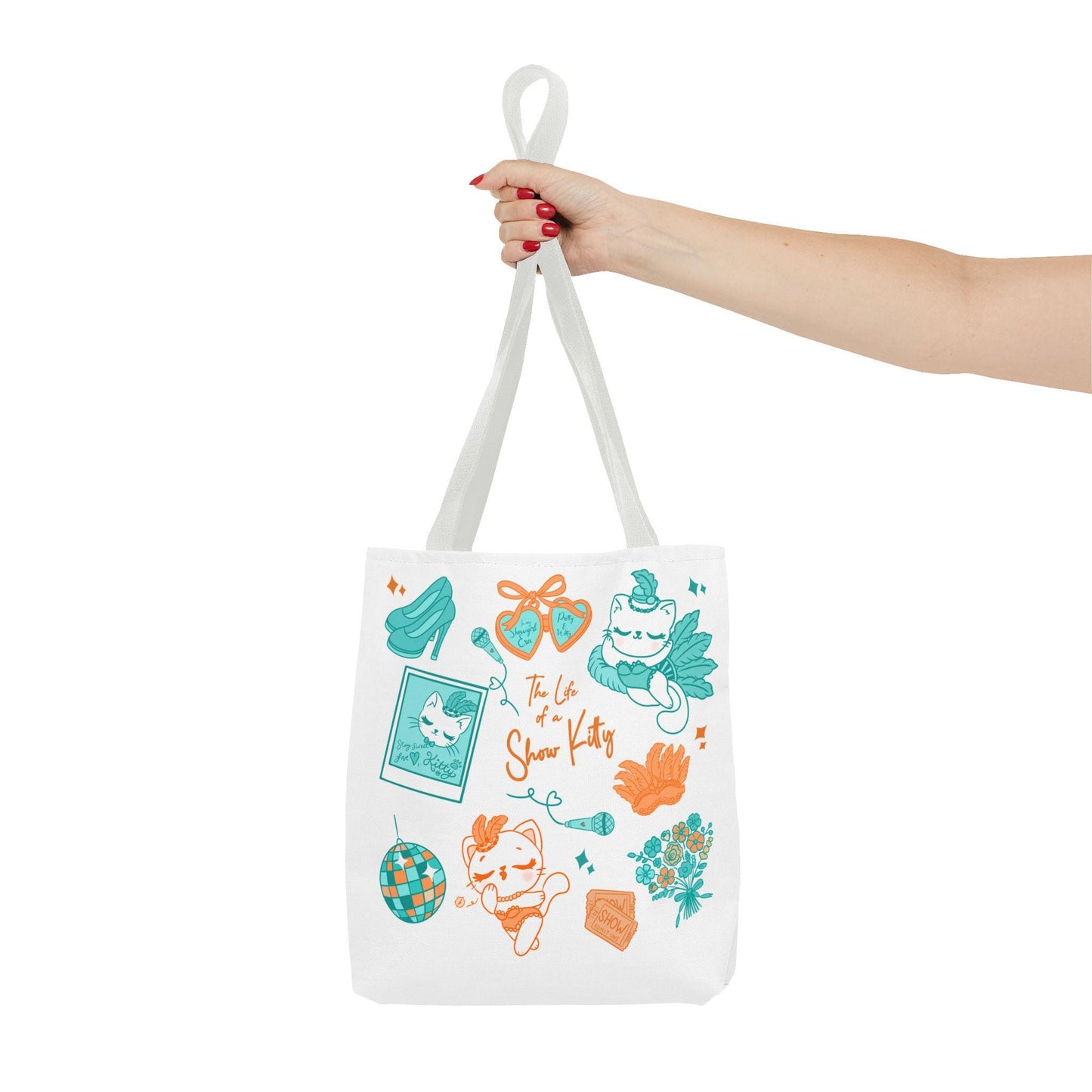 Cat Lover Tote Bag, Show Kitty Design, Everyday Polyester Tote