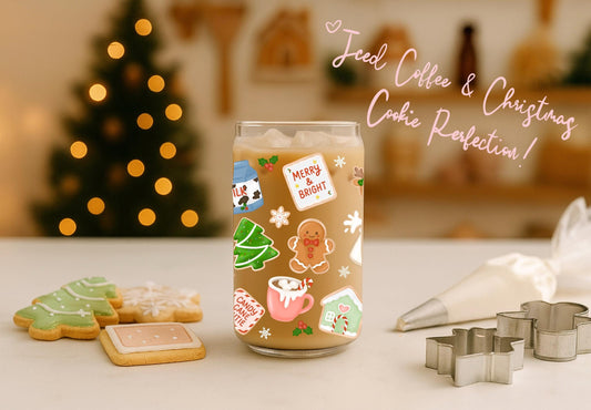 Christmas Cup Wrap: Milk & Cookies for Santa, Kawaii PNG (Digital Download)