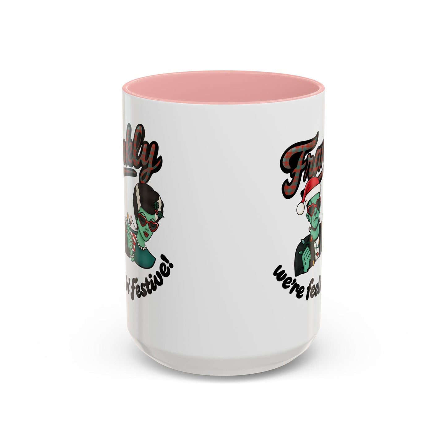 Frankenstein and Bride Christmas Mug, Gothic Holiday Decor