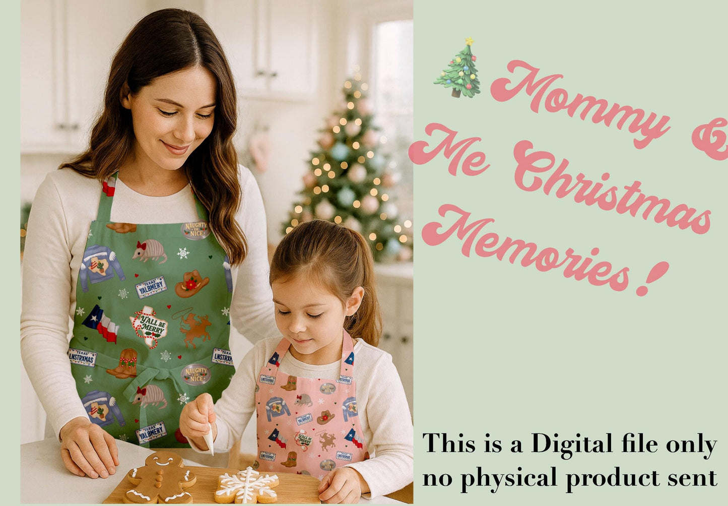 Texas Christmas Seamless Pattern | Cowgirl Holiday PNG