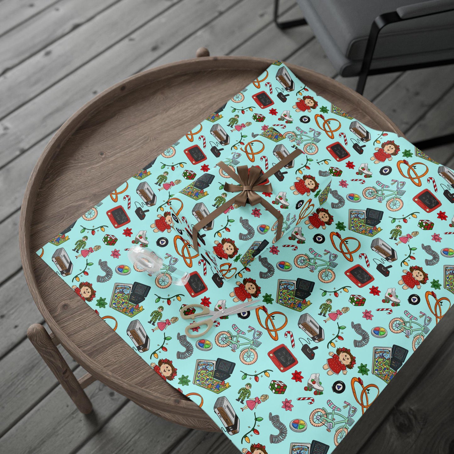 Whimsical Vintage Icons Wrapping Paper | Holiday Pattern