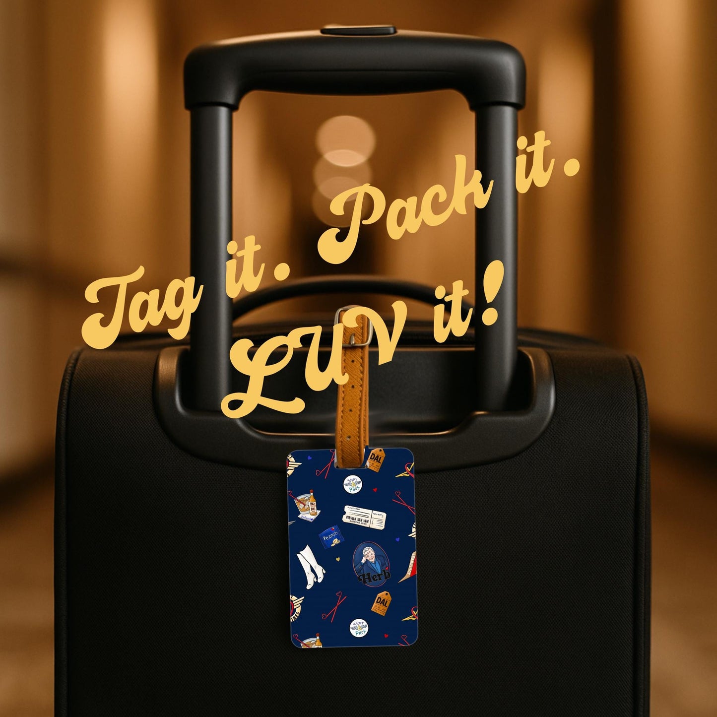 Retro Airline Luggage Tag | Flight Crew Travel Accessory