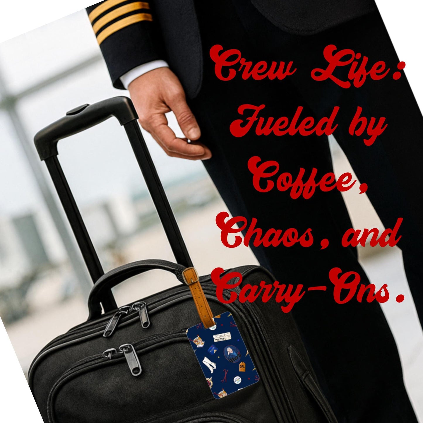 Retro Airline Luggage Tag | Flight Crew Travel Accessory