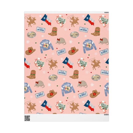 Texas-Themed Wrapping Paper for Gifting, Holiday Wrap, Cowboy Decor, Birthday and Christmas Gift Wrap, Festive Decoration