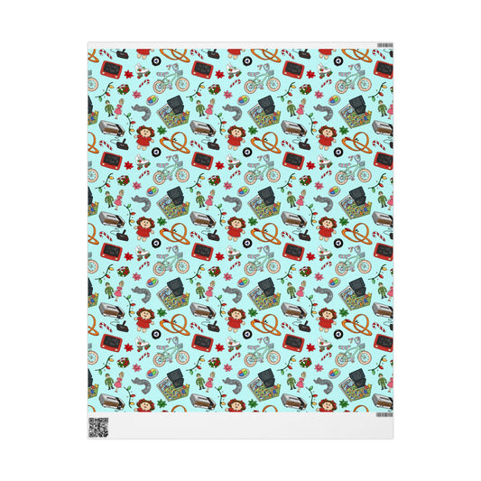 Whimsical Vintage Icons Wrapping Paper | Holiday Pattern