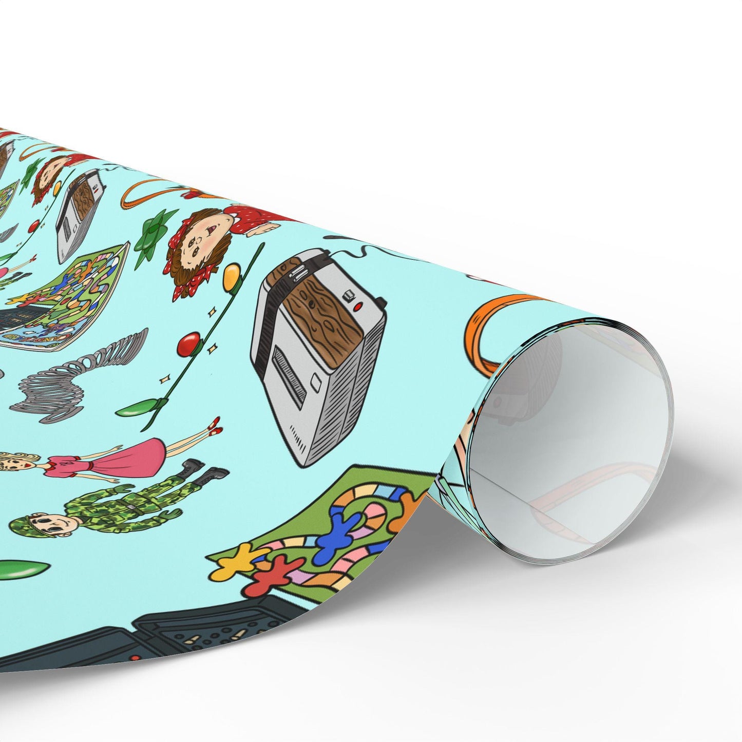 Whimsical Vintage Icons Wrapping Paper | Holiday Pattern