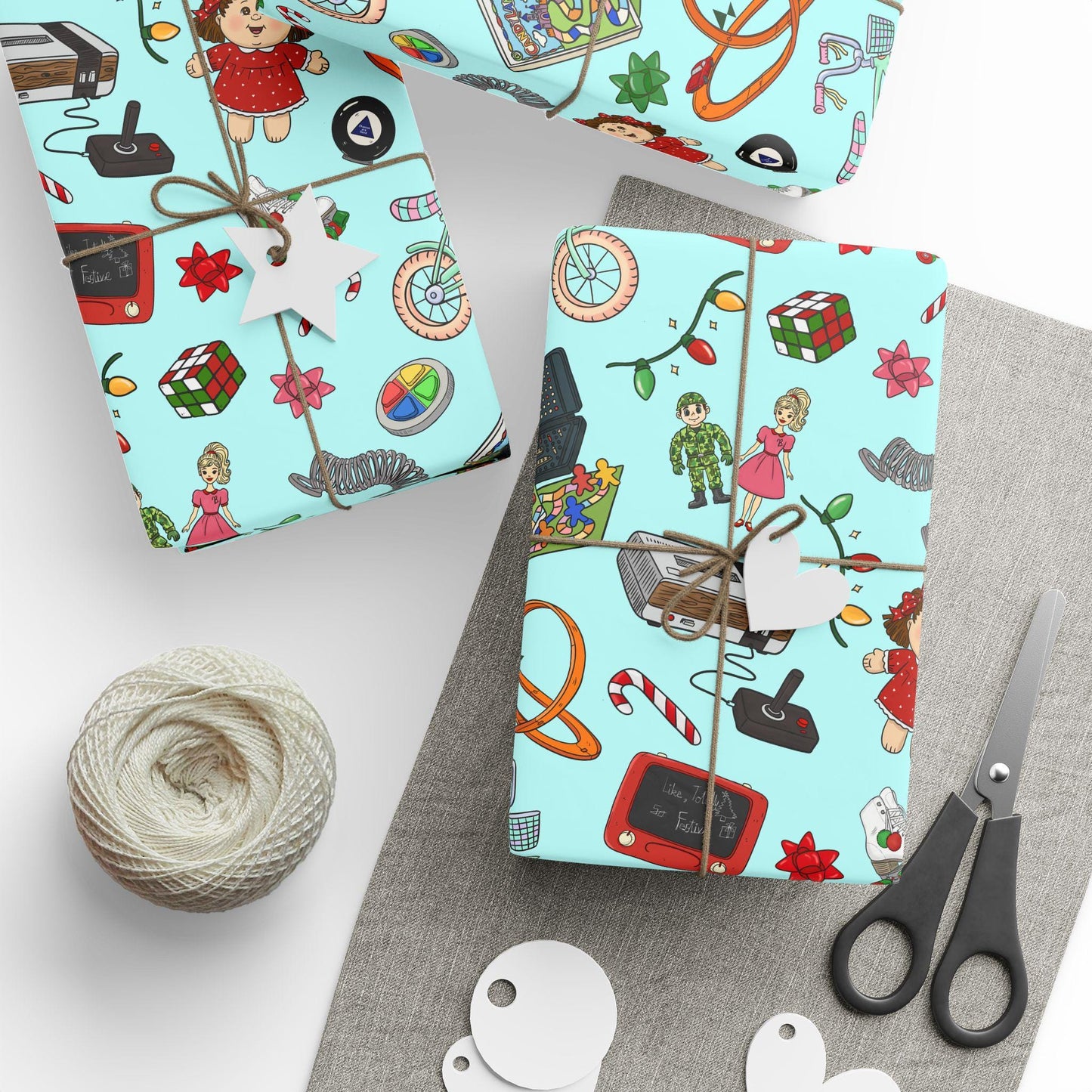 Whimsical Vintage Icons Wrapping Paper | Holiday Pattern