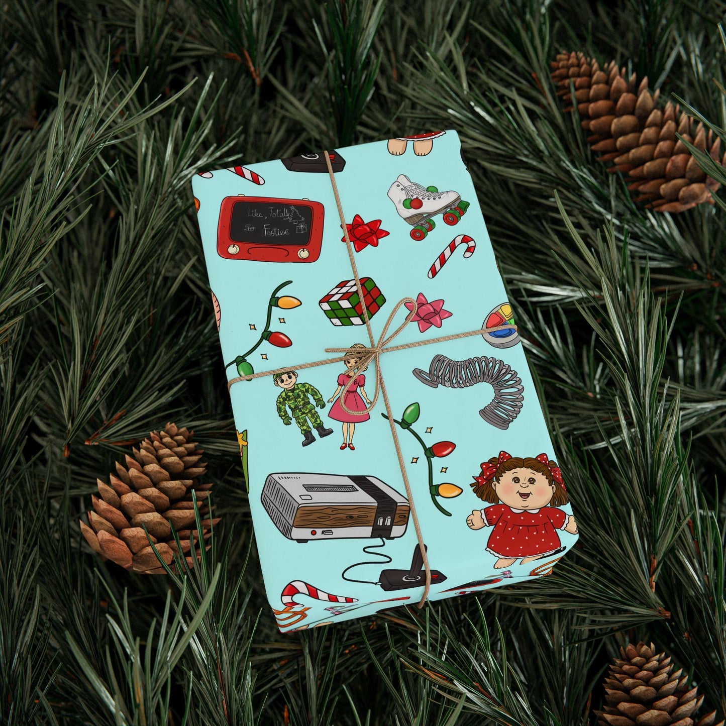 Whimsical Vintage Icons Wrapping Paper | Holiday Pattern